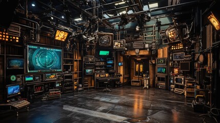 news virtual set studio