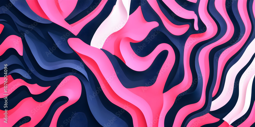 Poster abstract 3d pink blue wave pattern: a mesmerizing digital artwork featuring a dynamic interplay of p