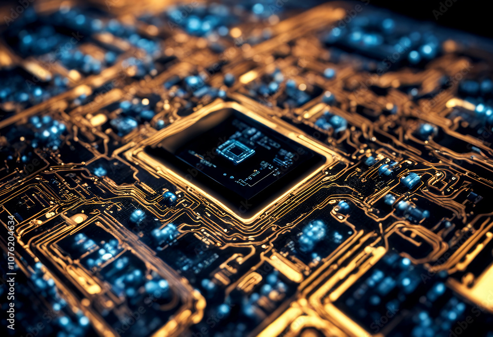 Poster blue circuit background technology abstract high design board computer digital tech