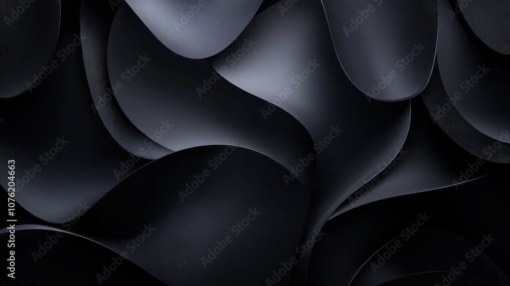Poster abstract black waves create a sleek and modern texture, enhancing the visual depth and sophisticatio