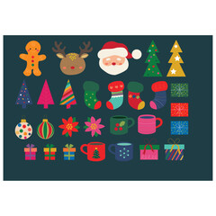 set of christmas icons vector illustrastion
christmas card with santa claus vector illustrastion
santa claus and christmas tree vector illustrastion