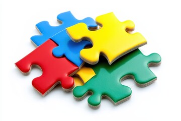 Fototapeta premium Colorful Puzzle Pieces Invite Creative Play and Cognitive Development for All Ages