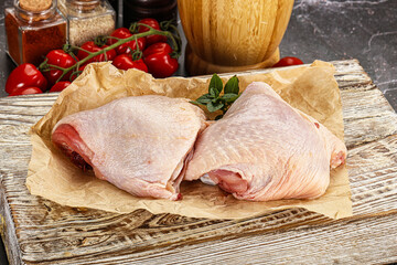 Raw chicken thigh for cooking