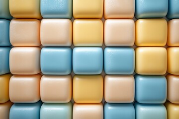 A Grid of Pastel-Colored Square Blocks