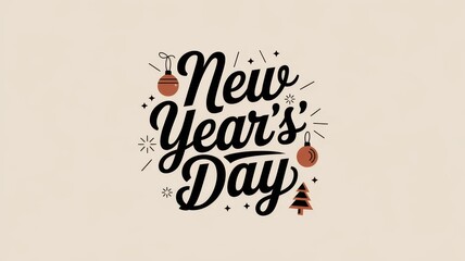 New year's day written wallpaper template background New years day isolated background celebration