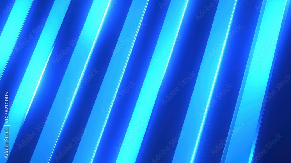 Aufkleber a vibrant display of blue neon lights creating a dynamic and modern abstract background.