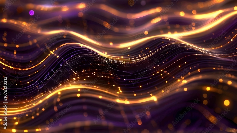 Aufkleber a vibrant and glowing abstract illustration featuring flowing lines and bright wave patterns that re