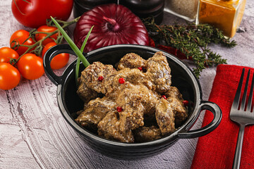 Beef liver with cream sauce