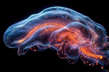 An abstract concept of the digital brain. Generative AI