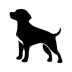 puppy Labrador retriever Dog Silhouette on white background. hand drawn design. vector illustration.