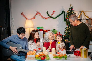 Celebrate Christmas with family in a cozy, festive setting filled with gifts, love, and joy.