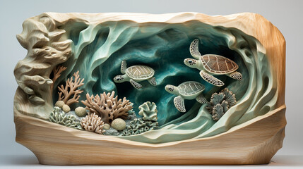 Carved Nature and animal Motifs wall paper