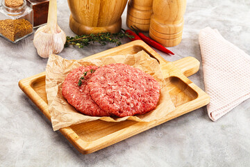 Raw beef minced meat cutlet