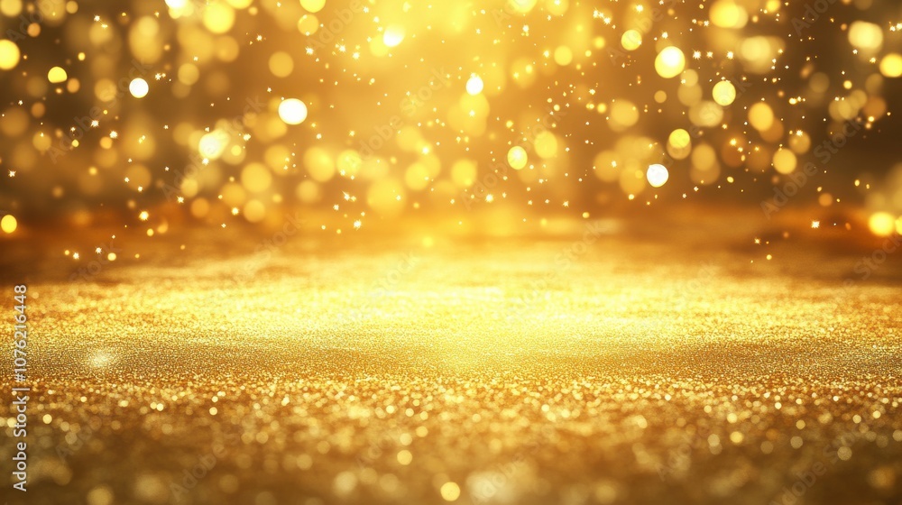 Aufkleber a shimmering golden surface with glimmers of light, creating a warm and festive atmosphere.