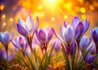 Fototapeta premium Pickwick crocus bursts, surreal botanical bloom.