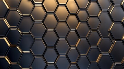 Close-up of sleek hexagonal pattern with metallic sheen, creating a modern and futuristic ambiance.