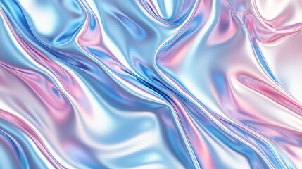 A mesmerizing abstract texture featuring shimmering waves of blue and pink hues, creating a fluid, dreamy atmosphere.