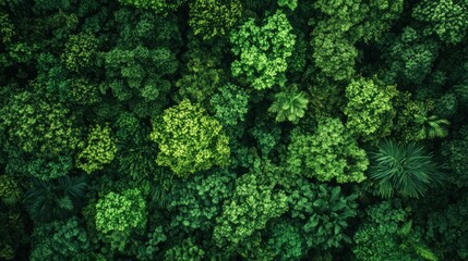 Naklejka premium Aerial View of Lush Green Forest