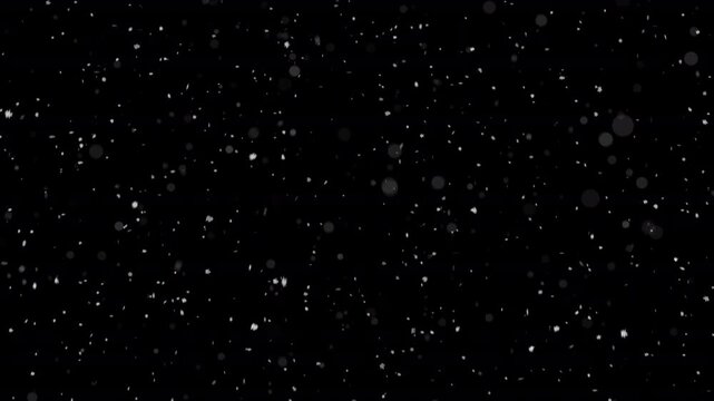 Falling snow animation, winter snow seamless loop. ProRes4444 - HD with alpha channel. Just paste into your project.