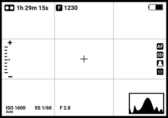 Camera viewfinder. Camera display. Photo frame vector design. Flat design.
