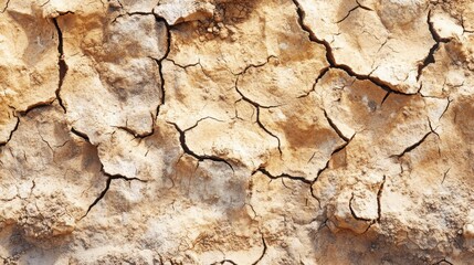 Fototapeta premium A cracked earth background, dry and parched soil with deep, intricate fissures