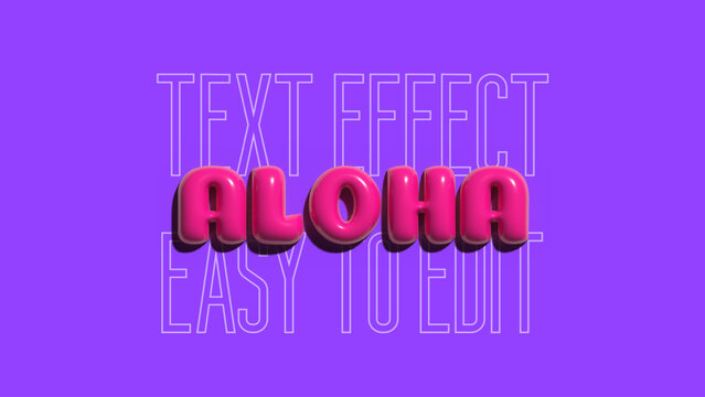 3D inflated editable text effect