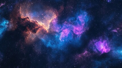 Obraz premium A galaxy-inspired gradient background, vibrant blue and purple hues blending seamlessly