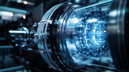 Fototapeta premium Adjusting the Magnetic Particle Machine to ensure its accuracy and efficiency.