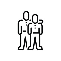 Black line icon for friendship