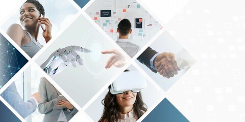 Robotics in business, photo remix