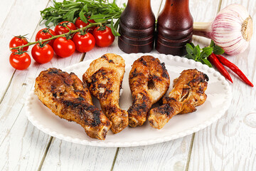Hot and tasty chicken drumstick barbecue