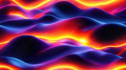 Fototapeta premium Vibrant abstract waves with glowing energy and dynamic depth