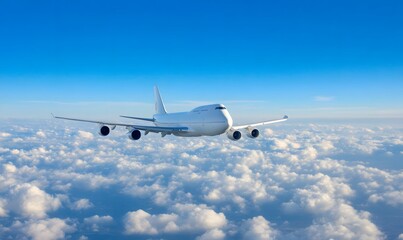 plane on a blue sky, Generative AI