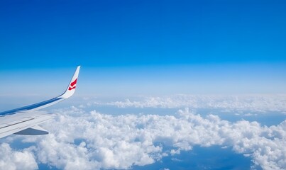 plane on a blue sky, Generative AI