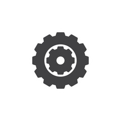 Small gear inside large vector icon