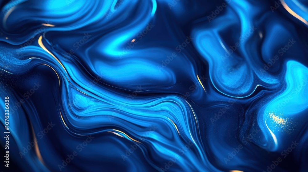 Poster an abstract close-up of swirling blue textures, creating a fluid and mesmerizing visual effect.