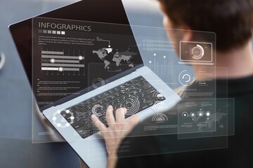 data analytics  measuring metrics, person at work