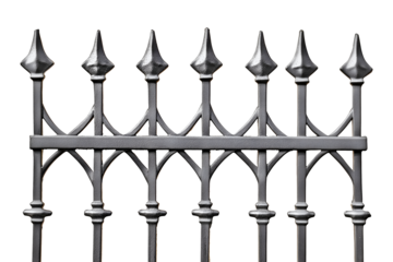Iron fence isolated on transparent or white background, png