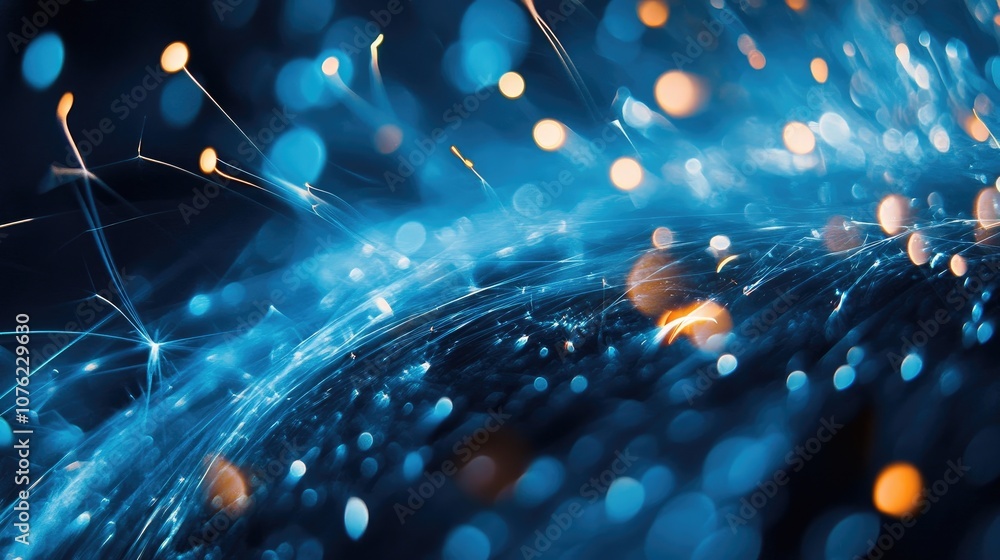 Poster abstract art texture captures the dynamic essence of welding sparks with blue tones, creating a visu