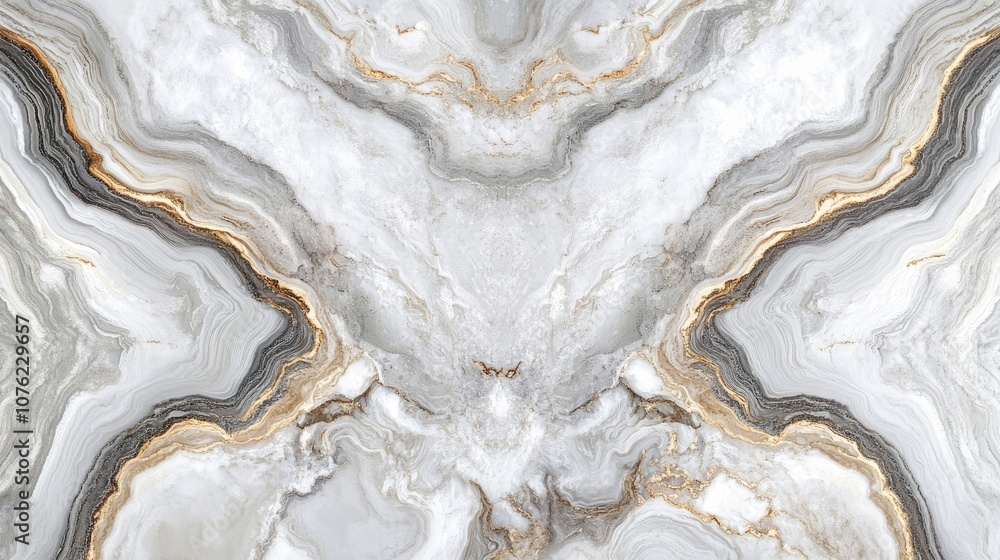 Poster elegant white and gray marble texture with stunning symmetry and gradient elements, ideal for variou