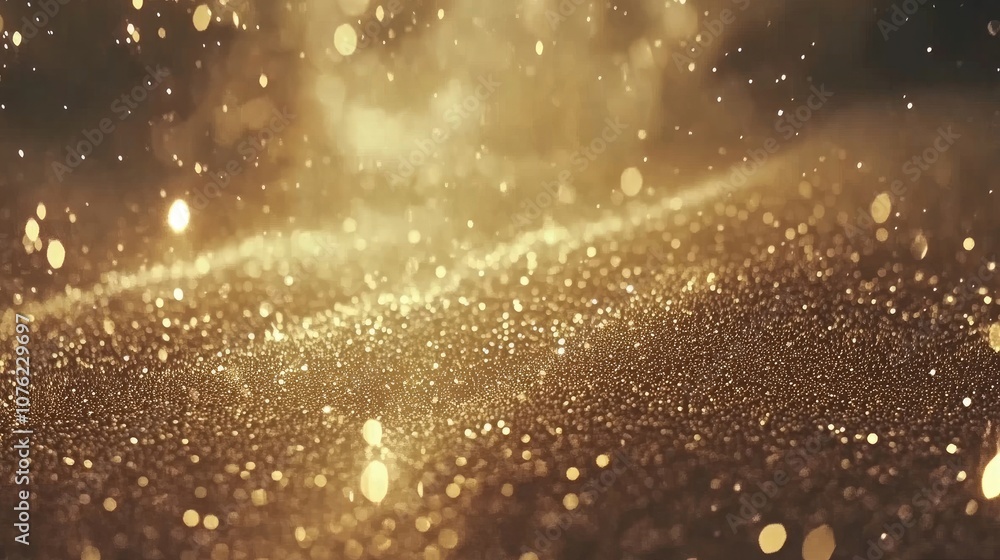 Poster golden glittering particles create a mesmerizing loop in this background animation, with a stunning 