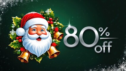 80% OFF LOGO Christmas theme Decorated with a Santa as digital art