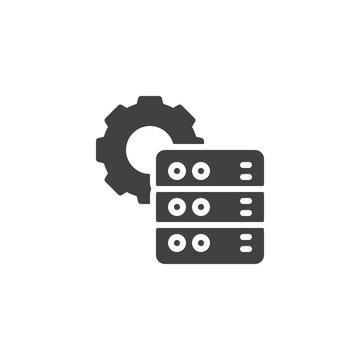 recommend clip art: Gear with data server vector icon