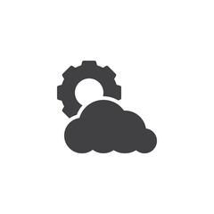 Gear and cloud vector icon