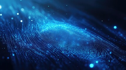 Abstract Blue Digital Background with Light Particles