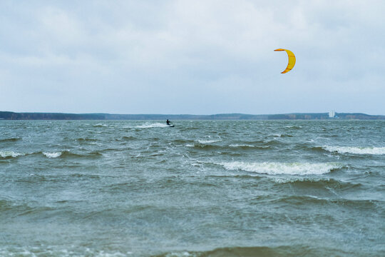Kite surfer on the lake