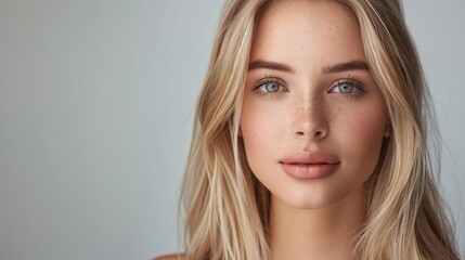 Naklejka premium Portrait of a Young Woman with Blonde Hair