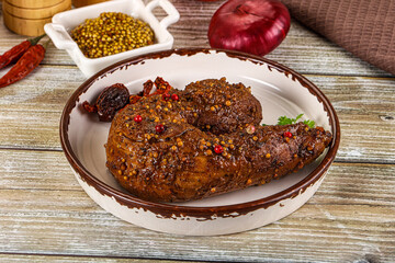 Baked pork tenderloin with mustard