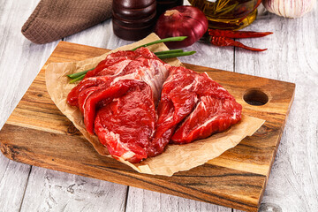 Raw beef meat for cooking