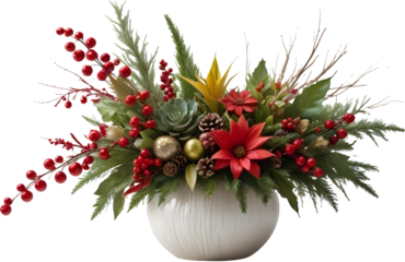 Christmas object scene creator mockup featuring festive elements like candles, pine branches, and red ornaments in PNG format. Perfect for seasonal decor compositions and isolated mockup scenes